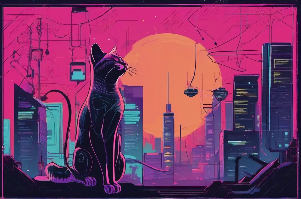 Digital illustration of cyberpunk cats in neon-lit urban scenes, engaged in AI-agent tasks such as coding, debugging, or analyzing data streams. The style features glowing outlines, high contrast, and a vibrant acid-color palette. No brand logos, no invented software screenshots, no legible text.: Top 5 Agentic RAG Patterns for Retrieval-Augmented Generation